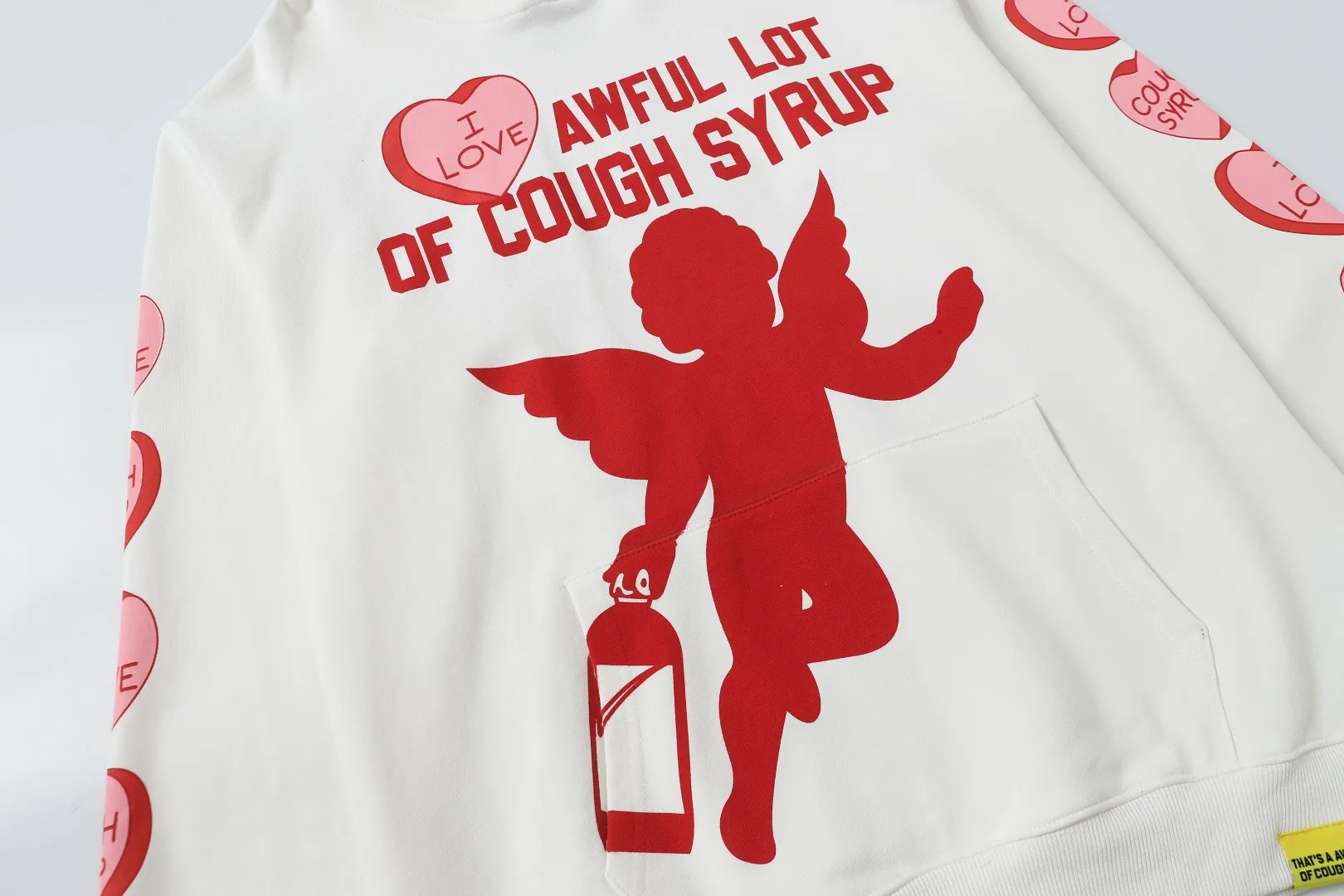 C 331# Cream White / P112 THAT'S A AWFUL LOT OF COUGH SYRUP In Stock Same Style. （fabric):420 100 Sizes（size）：S-M- L- X L （colour）：Cream White